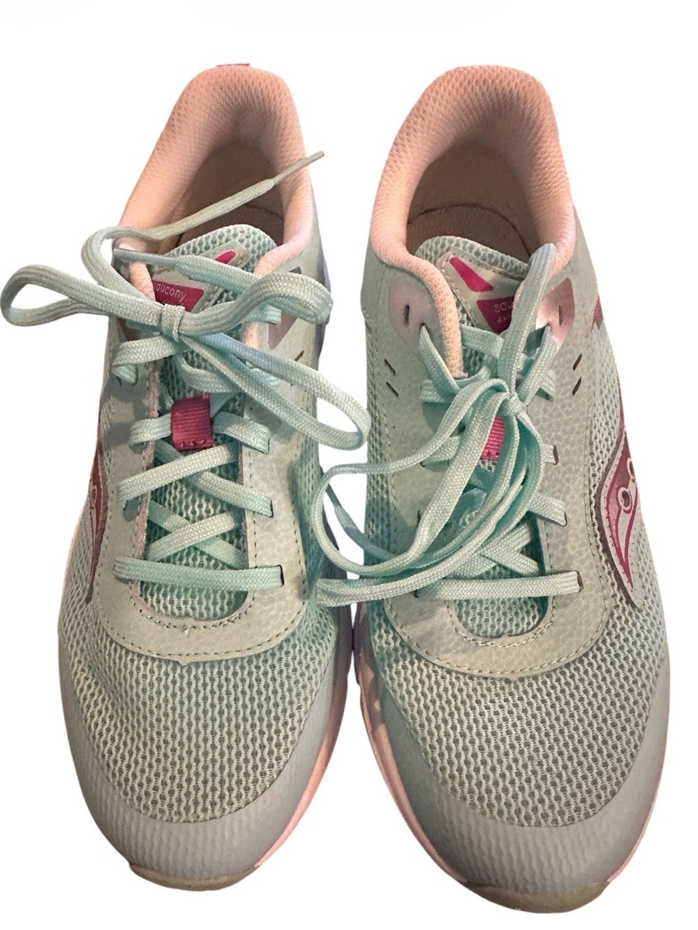 Saucony Women's Aqua and Pink Athletic Running Shoes Size 6M